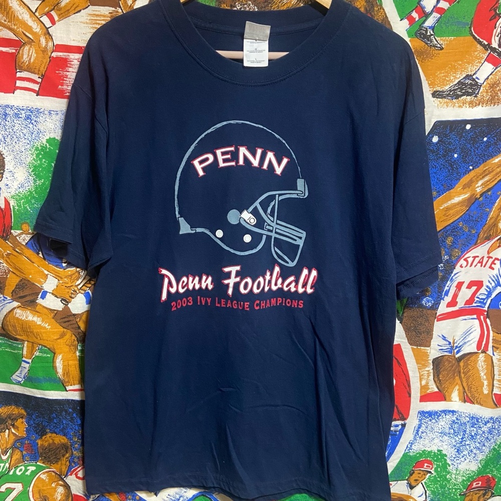 Vintage University of Penn Football Back To Back Ivy League Champions Teeshirt